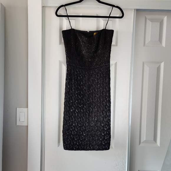 ❤️NICOLE MILLER Black Brocade Strapless Dress - Picture 12 of 13